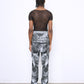 SKULL fine knit trousers grey