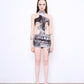 SKULL fine knit reversible cross dress