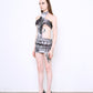 SKULL fine knit reversible cross dress