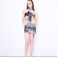 SKULL fine knit reversible cross dress