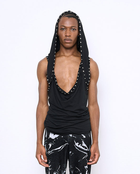 STUD hooded top black