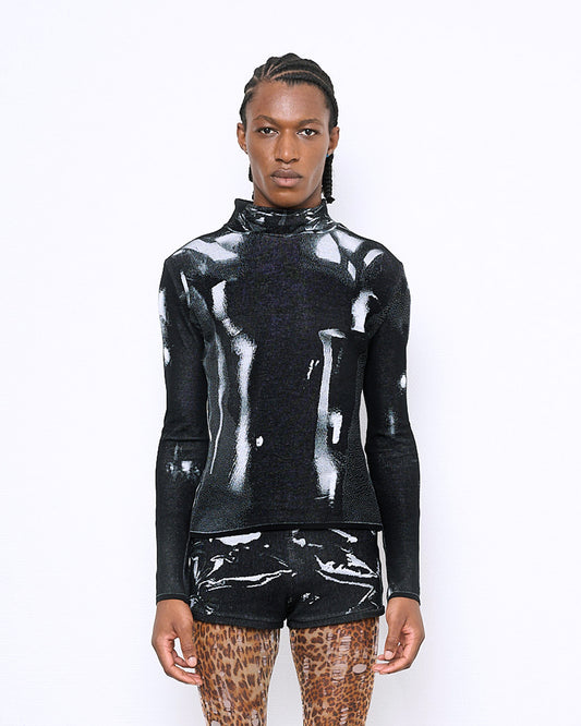 LATEX fine knit turtleneck