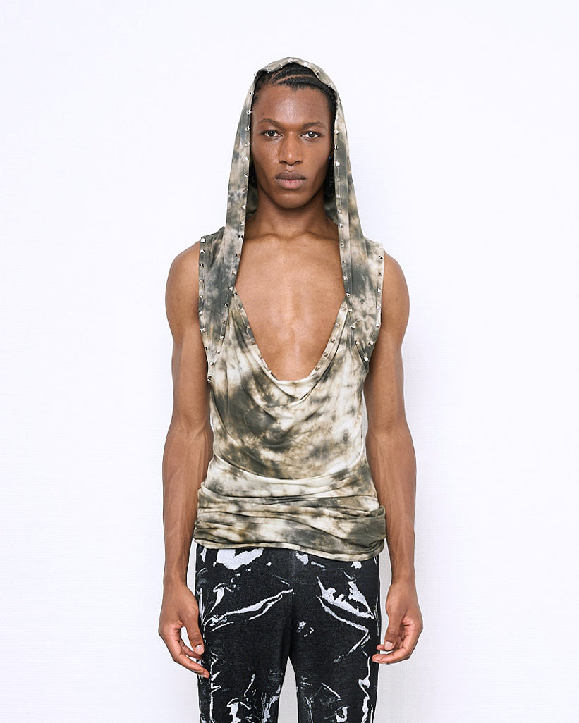 STUD hooded top dirt