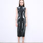 LATEX fine knit dress