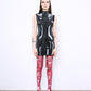 LATEX fine knit mini dress