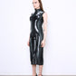 LATEX fine knit dress