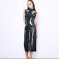 LATEX fine knit dress