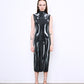 LATEX fine knit dress