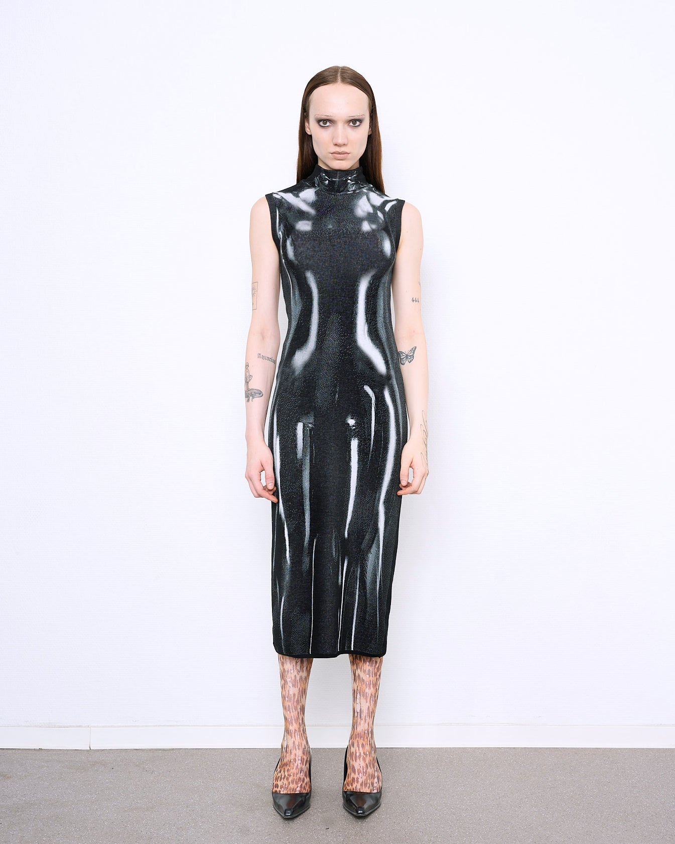 LATEX fine knit dress