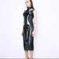 LATEX fine knit dress