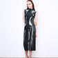 LATEX fine knit dress