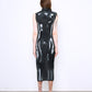 LATEX fine knit dress