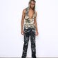 LATEX fine knit trousers