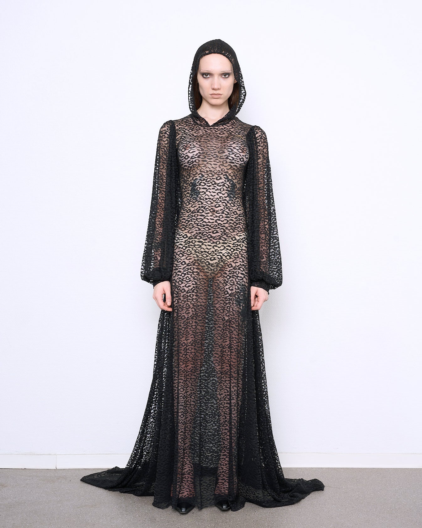 LACE hooded gown