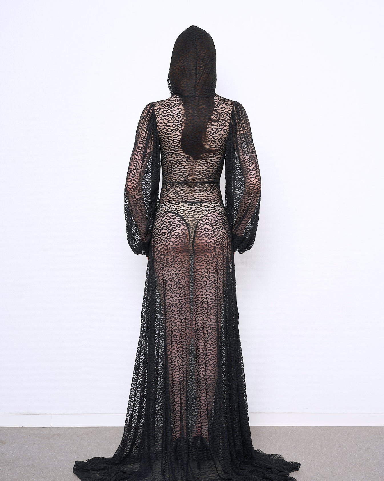 LACE hooded gown