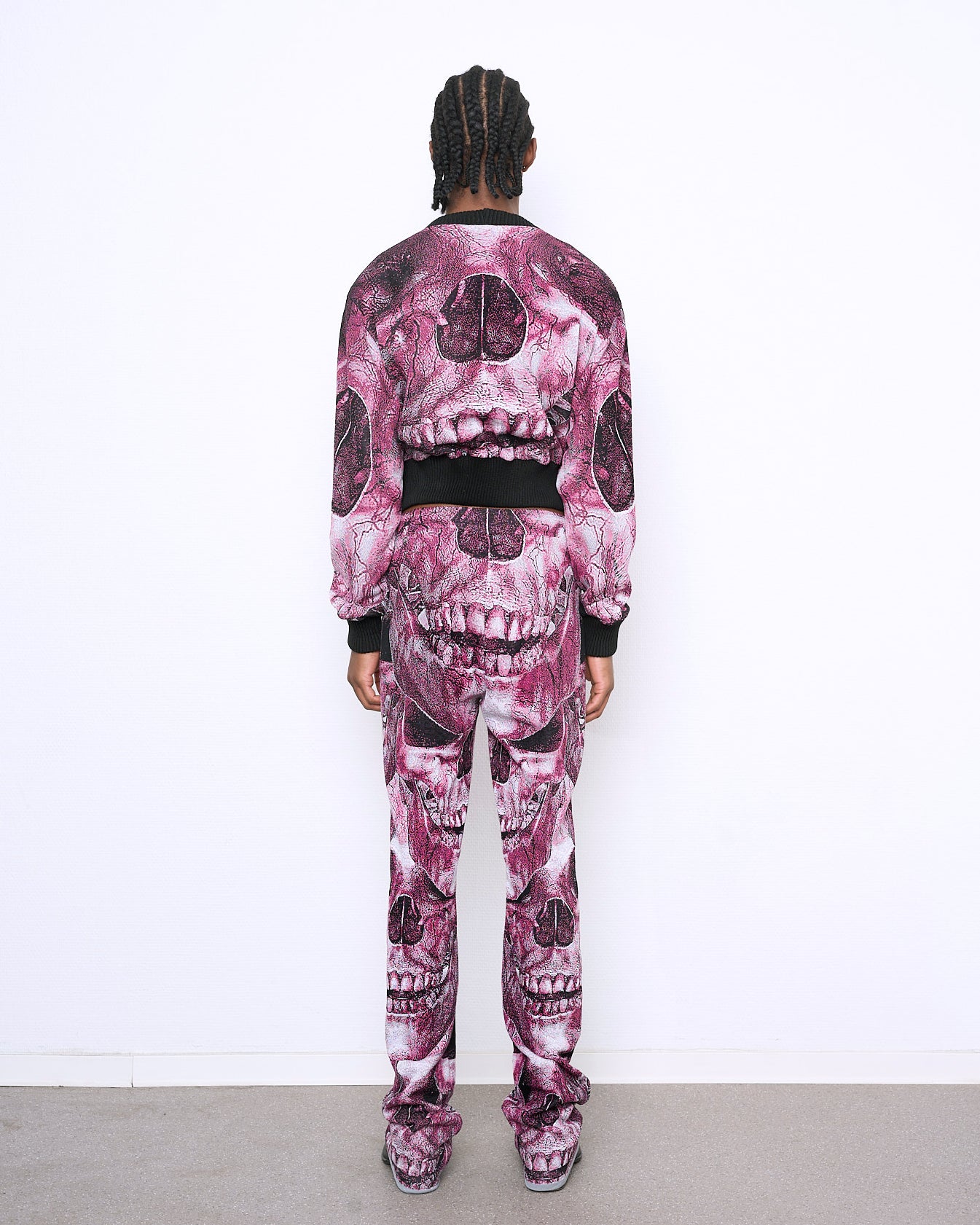 SKULL fine knit bomber