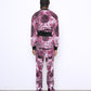 SKULL fine knit trousers pink