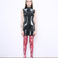 LATEX fine knit mini dress