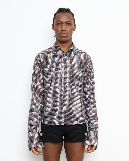 STUD printed button down shirt