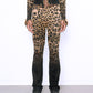 CHEETAH knit distressed trousers