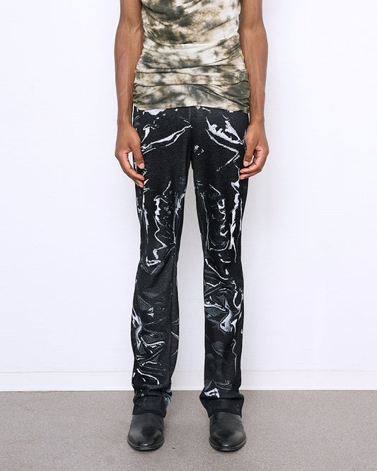 LATEX fine knit trousers
