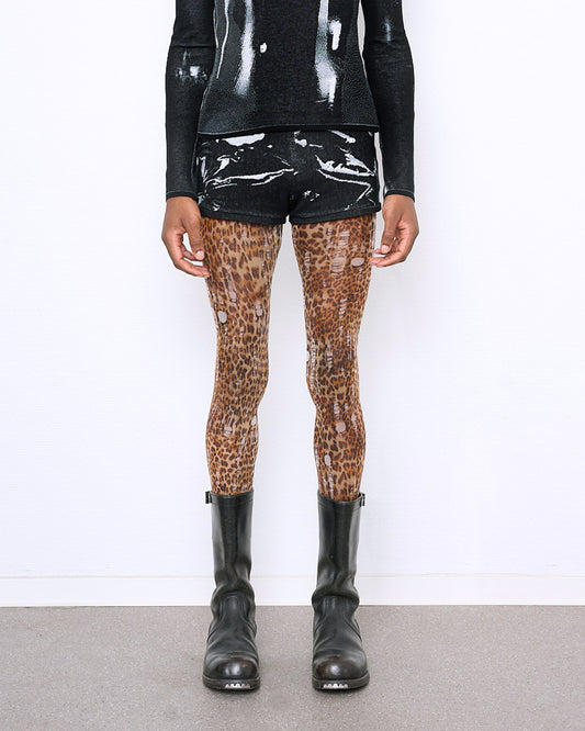 LATEX fine knit shorts