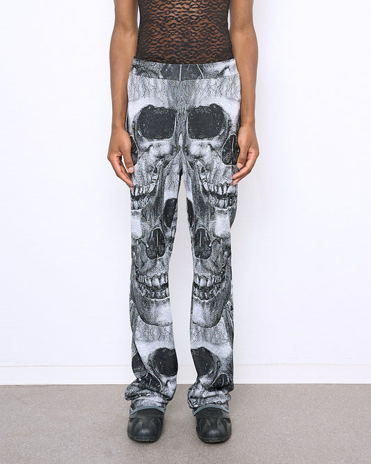 SKULL fine knit trousers grey