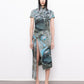 rune fine knit long wrap skirt