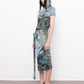 rune fine knit long wrap skirt