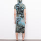rune fine knit long wrap skirt
