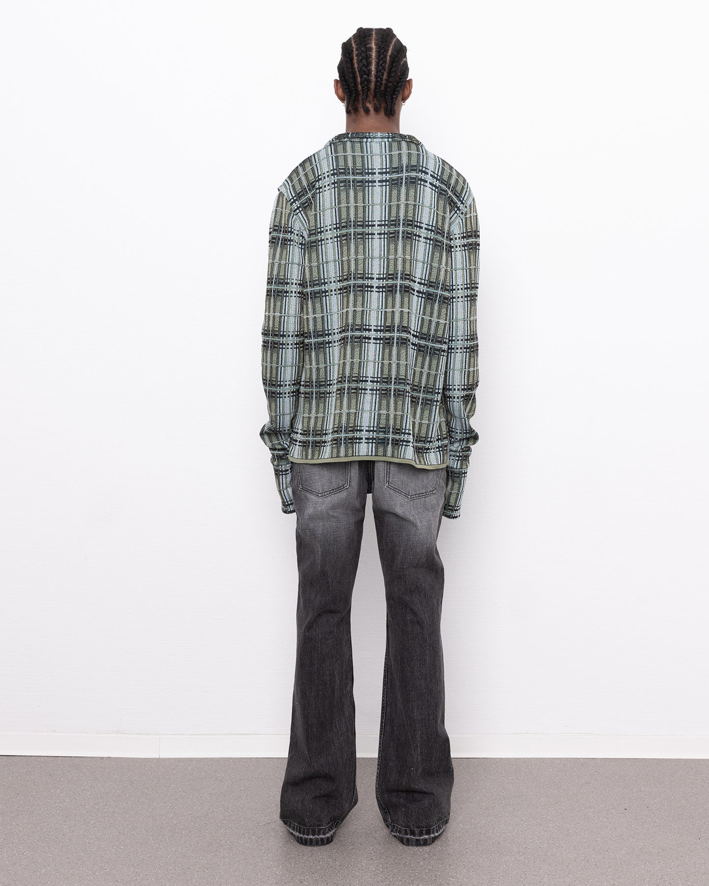 tartan teeth fine knit polo