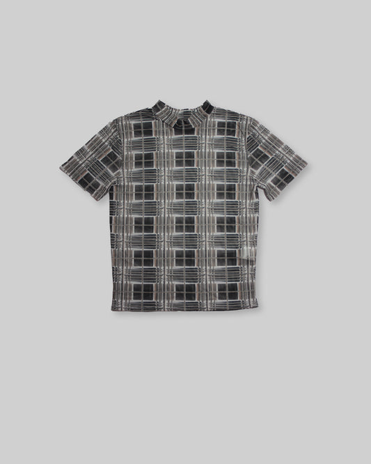 INVERT 3d-plaid mesh shirt